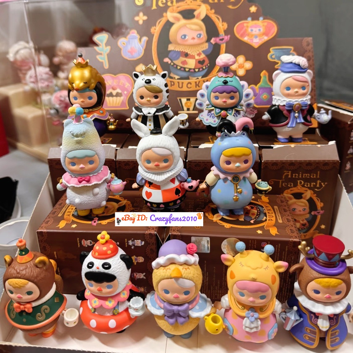 POP MART Pucky Animal Tea Party Series Blind Box Confirmed Figure Toys Gifts