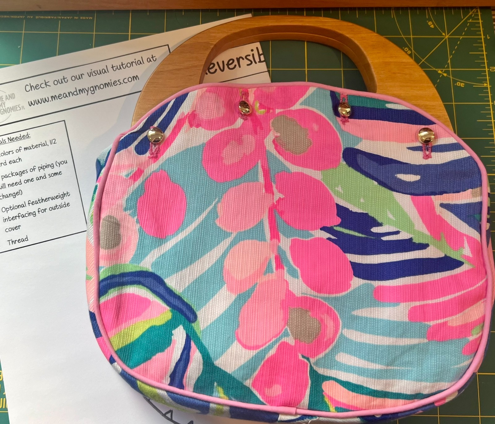 Reversible Bermuda Bag Cover Sewing Pattern - Fits Modern Bermuda Bag Handles