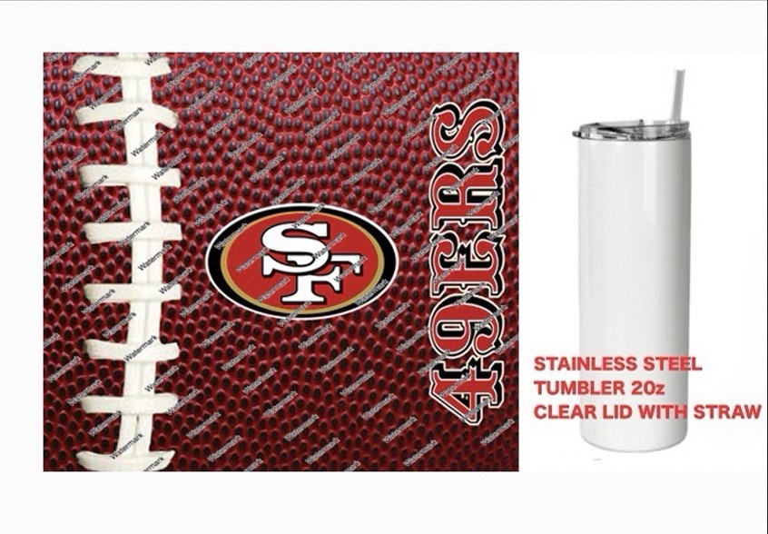 49ERS   - Pig skin Football - Tumbler 20 oz Stainless Steel