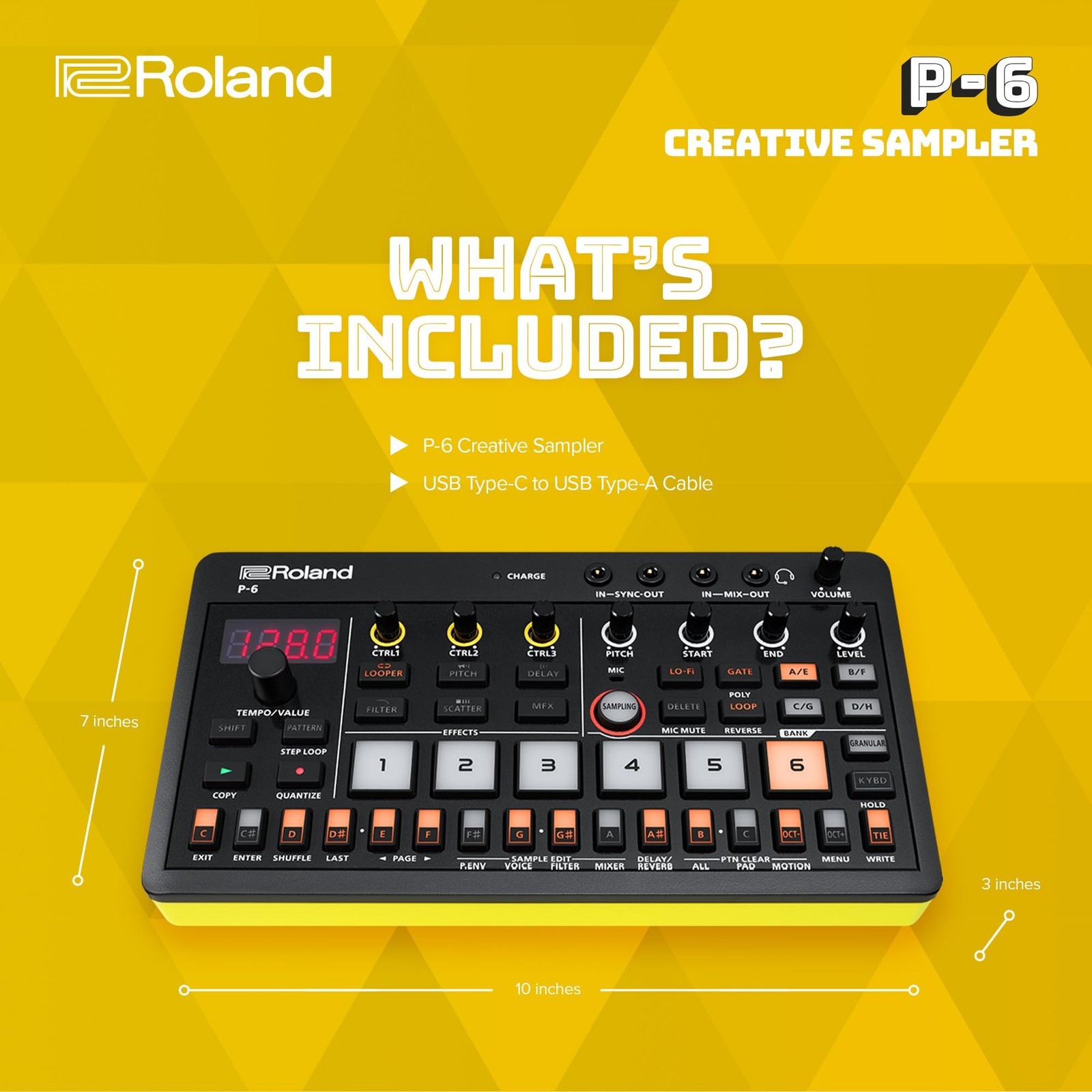 Roland P‑6 AIRA Compact Creative Sampler Granular Sound Built-in microphone NEW