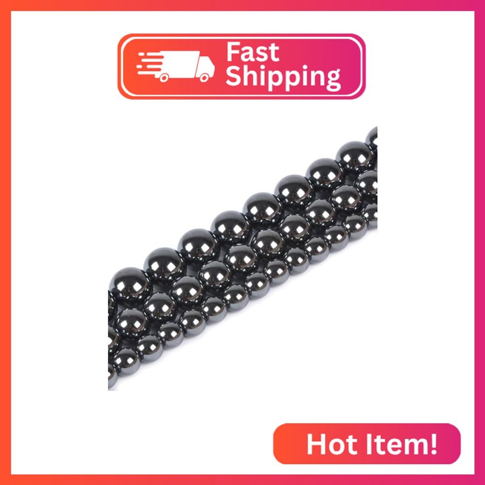 Hematite 8mm Gemstone Round Loose Strand Beads for DIY Necklace Bracelet Jewelry