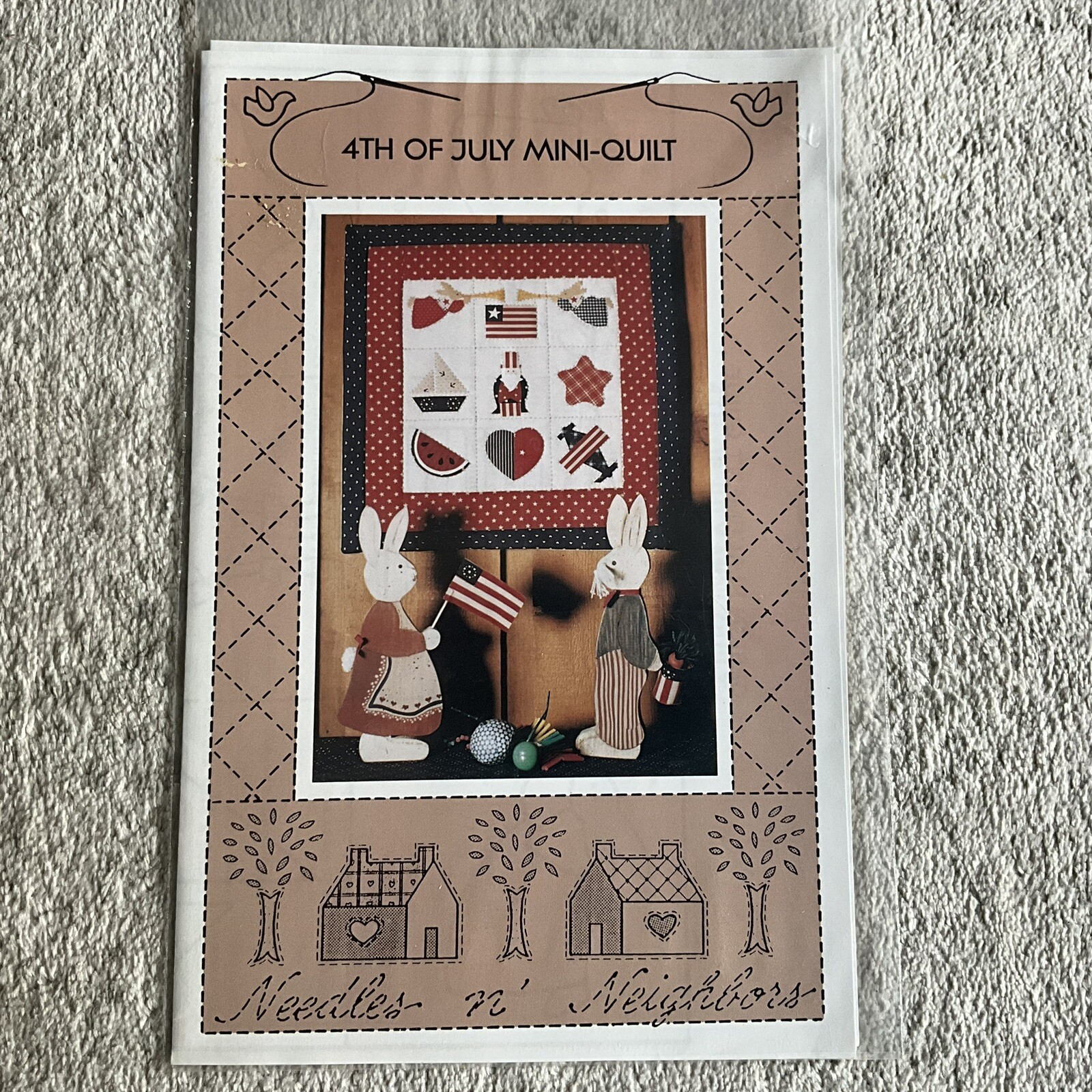 Needles n' Neighbors 4th of July Mini- Quilt Pattern New Uncut