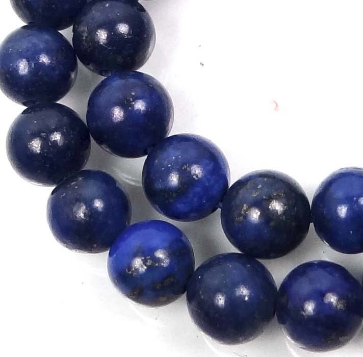 8mm natural Indigo Lapis Lazuli Round Beads 15"