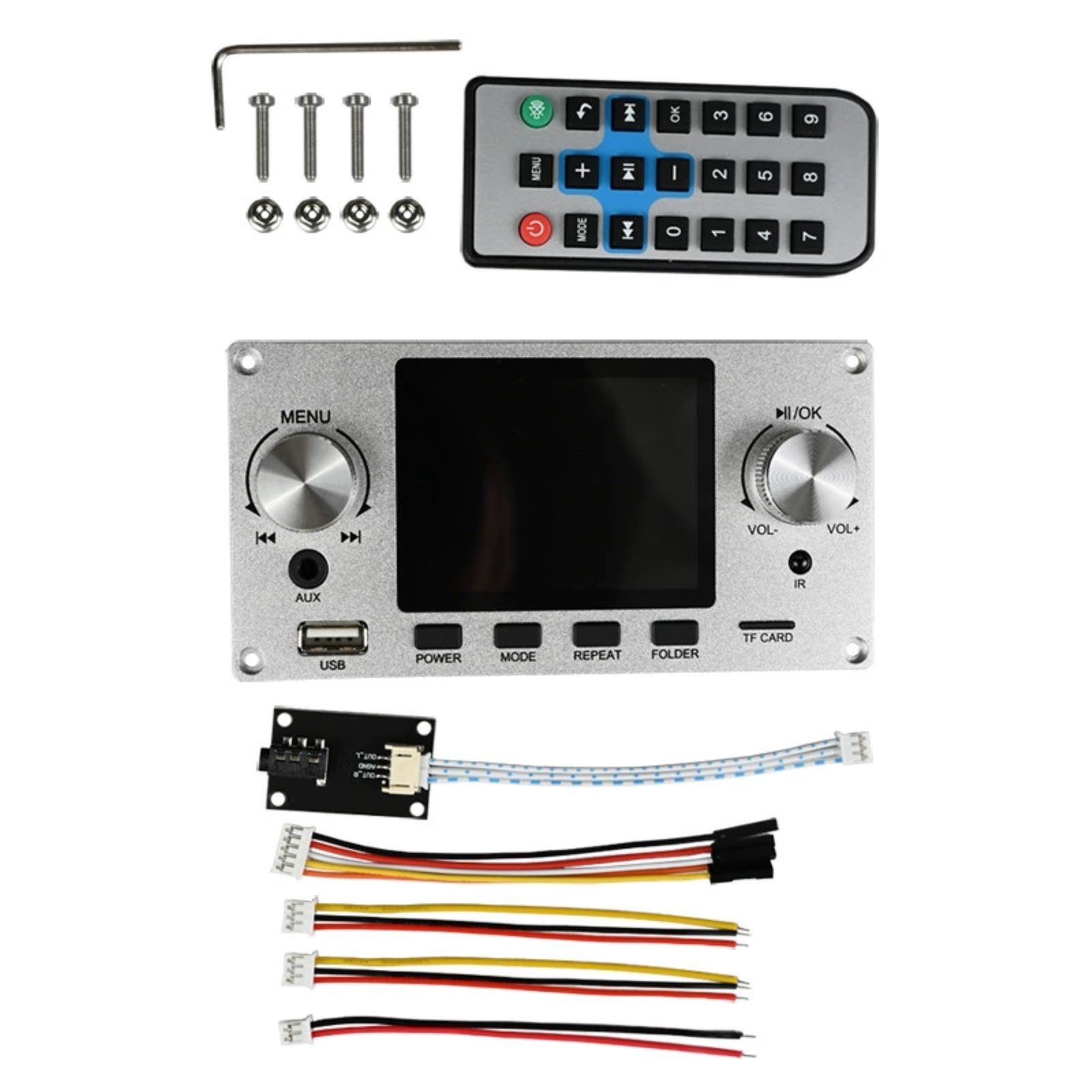 1set 2.8inch IPS Decoder Board Bluetooth MP3 TF USB Aux IR Audio Module