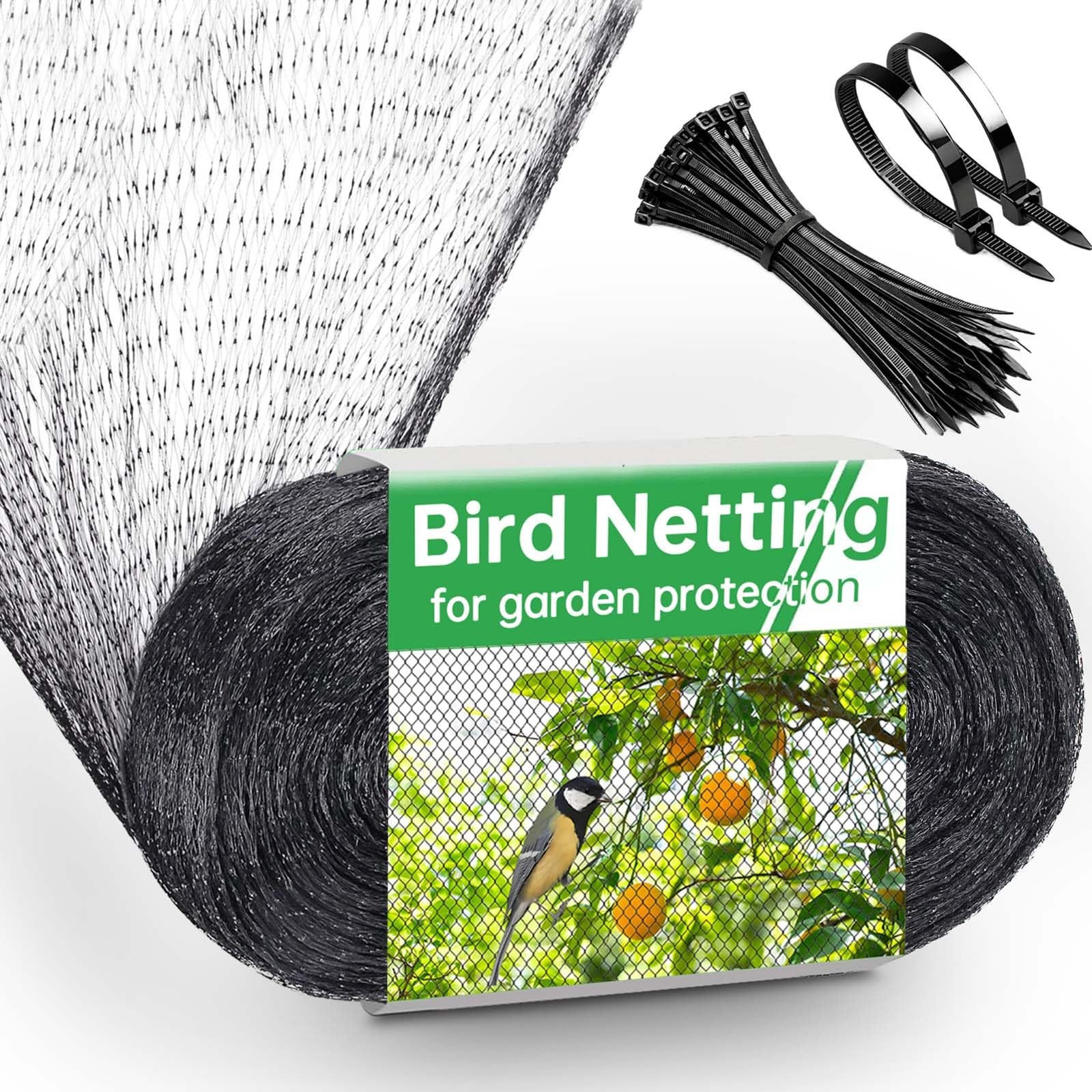 Bird Netting for Garden, 13x32FT Garden 0.8" Mesh 13x32FT, Black