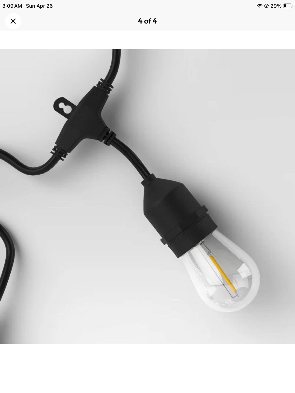 Threshold 10ct LED Drop Indoor Outdoor Café String Lights Clear Bulbs Black Wire