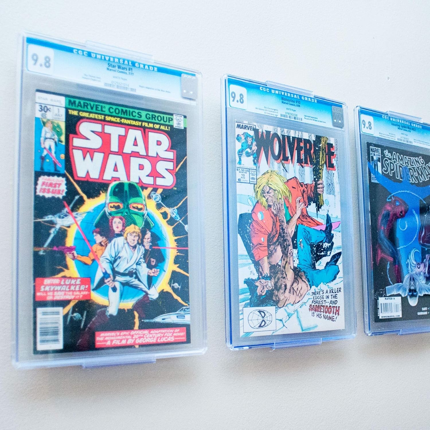 Comic Mount 5 Pack, Comic Book Shelf Stand or Wall Mount Display, Invisible and