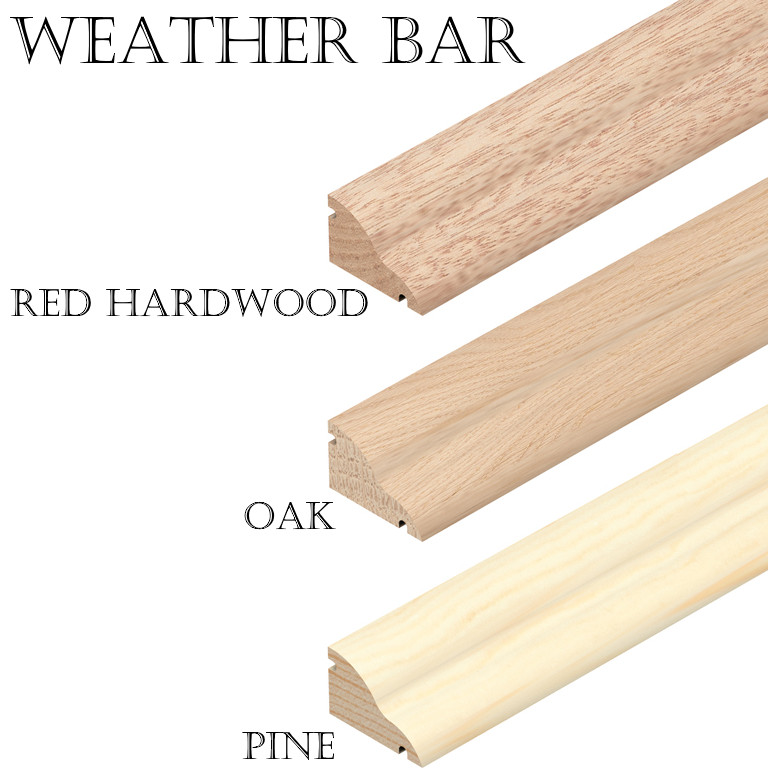 Weather Bar Door Drip Rain Deflector Weathermould Strip Pine Oak Hardwood 900mm