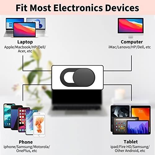 Webcam Cover Slide 3 Pack Ultra Thin Privacy Camera Blocker Black
