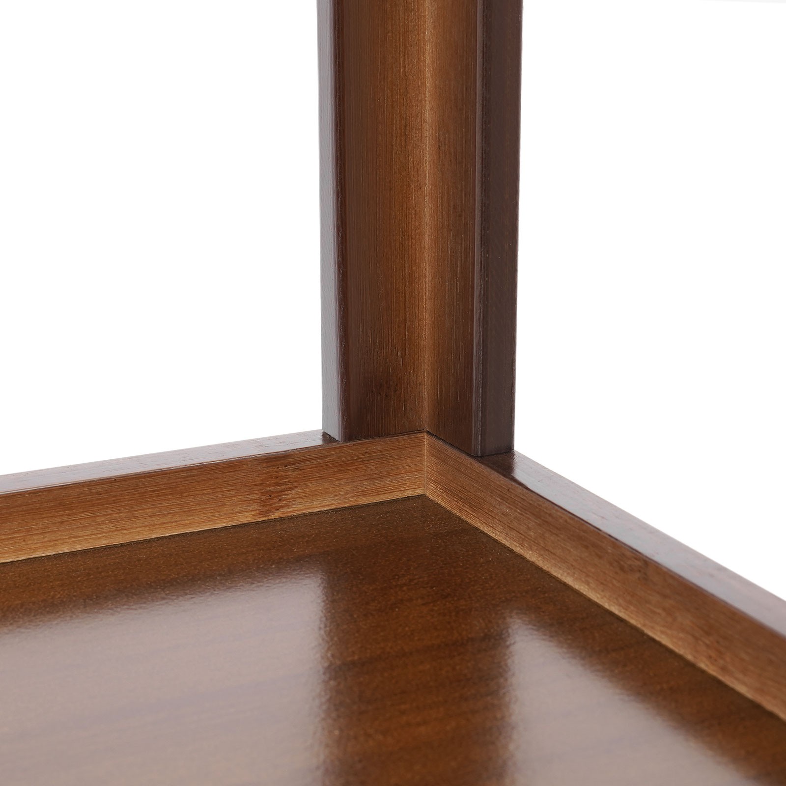 3-Tier Dark Brown Wood Nightstand End Table for Small Spaces with Open Storage