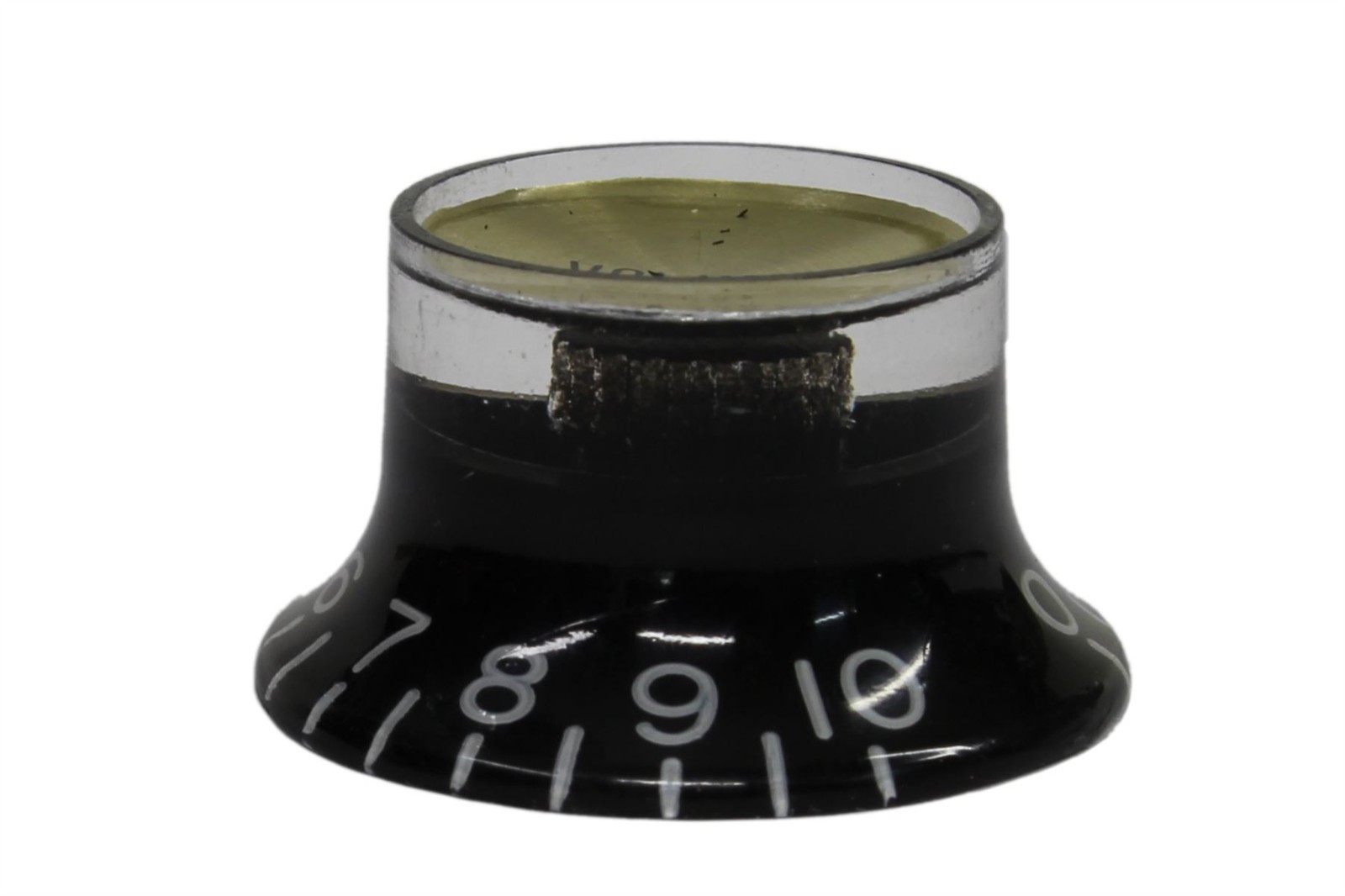 Bell Hat Knobs Black Gold Reflector for Import guitars 4pk