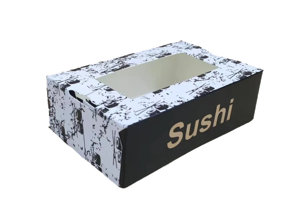 7.3*5.0*2.3inch  Paper Sushi Box w/ Anti Fog Window 100Pieces/Case