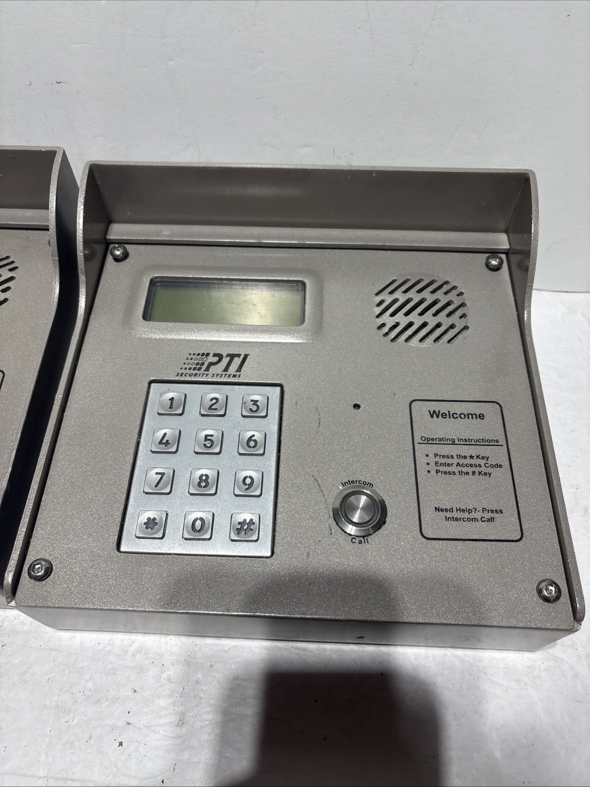 2 - PTI Used Apex Keypad with intercom - FOR PARTS UNTESTED