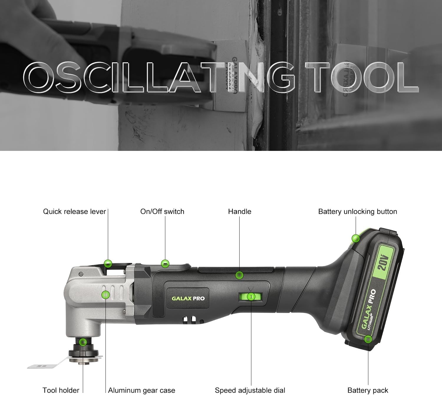 Power Oscillating Tool, Cordless Multi Tool 20V...