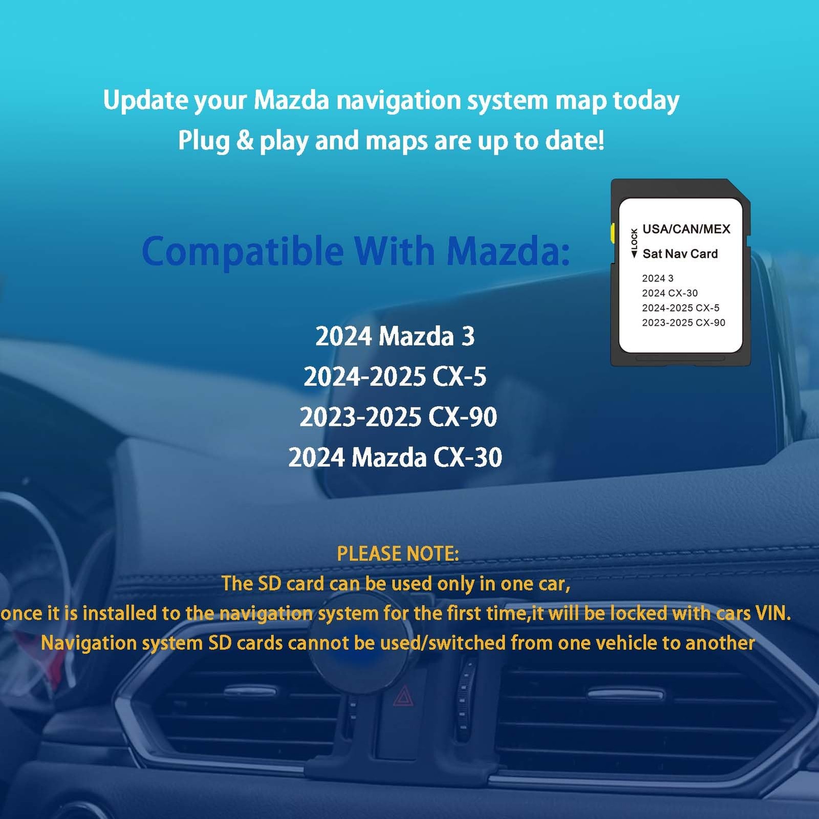 CX-5 Latest Navigation SD Card Map Update, KMV666EZ1B Black