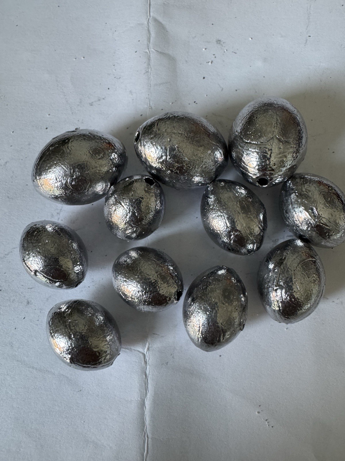 OVAL PIKE, CARP AND PIRCH EGG WEIGHTS INLINE PREDATOR WEIGHTS 1oz PACK 5