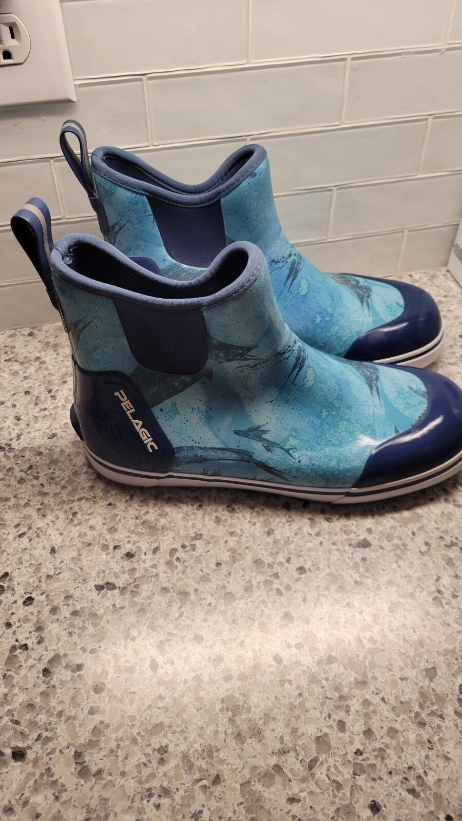 Ankle Deck, Fishing Rubber Women's Boot, Size 9 - Blue