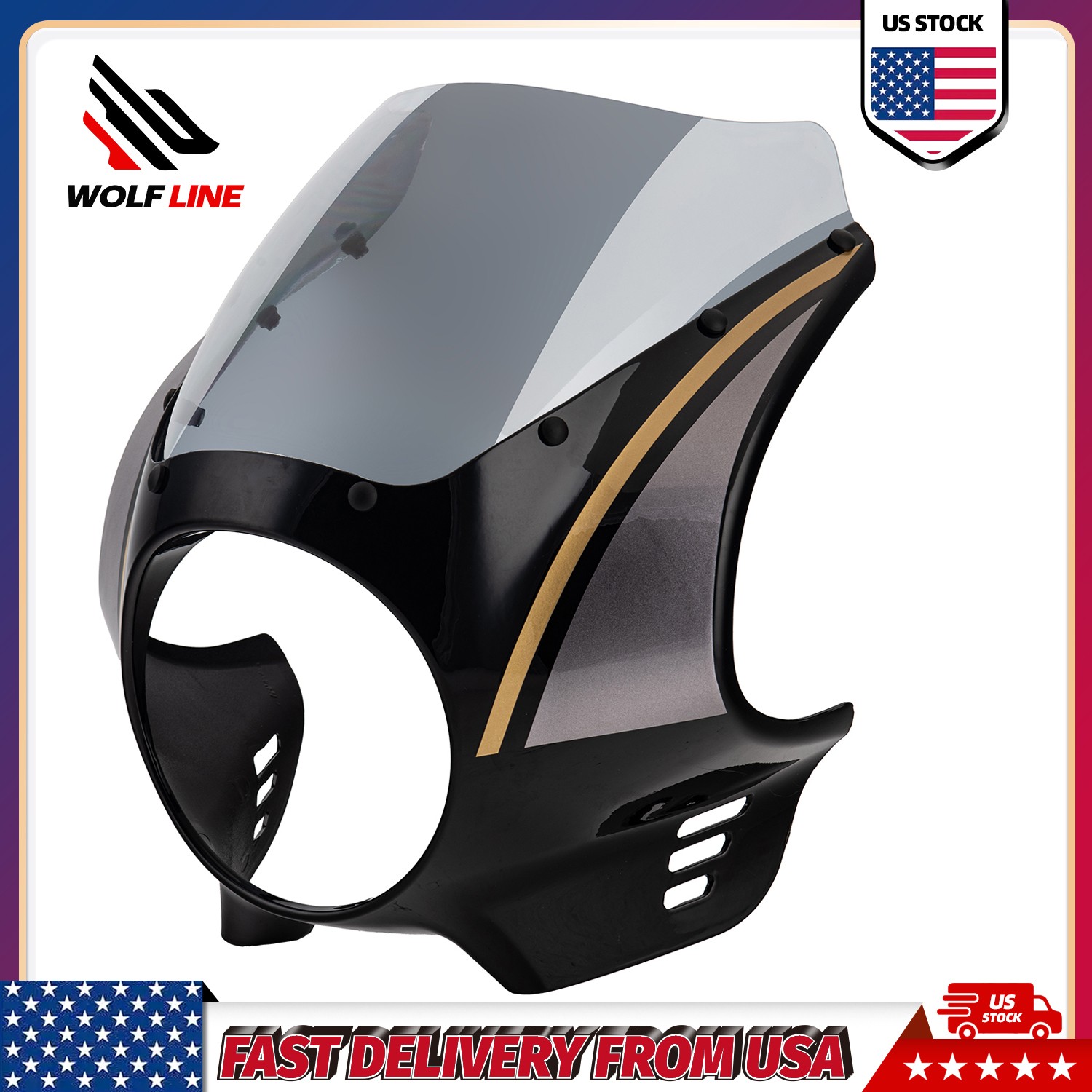 WOLFLINE Windshield & Headlight Fairing Cowling Kit for Yamaha XSR900 2022-2026