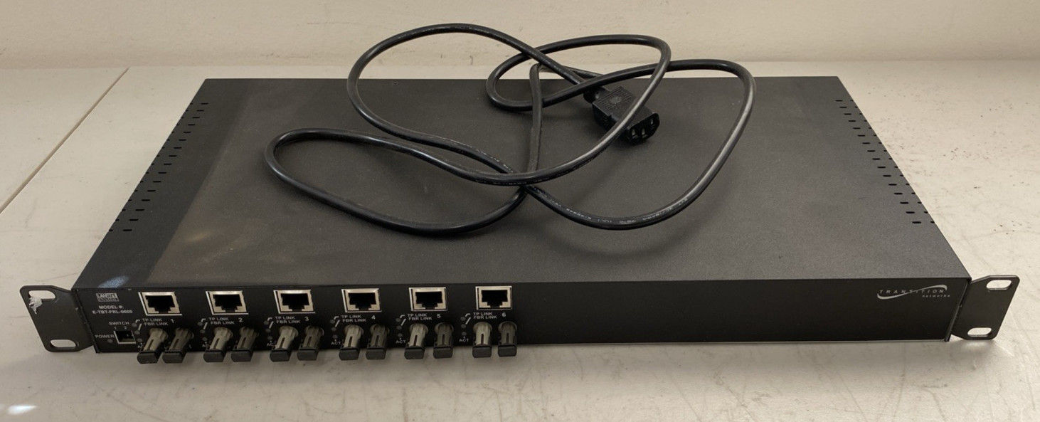 Transition Networks E-TBT-FRL-0600 Rackmount Fiber Media Converter NOS w/ Box