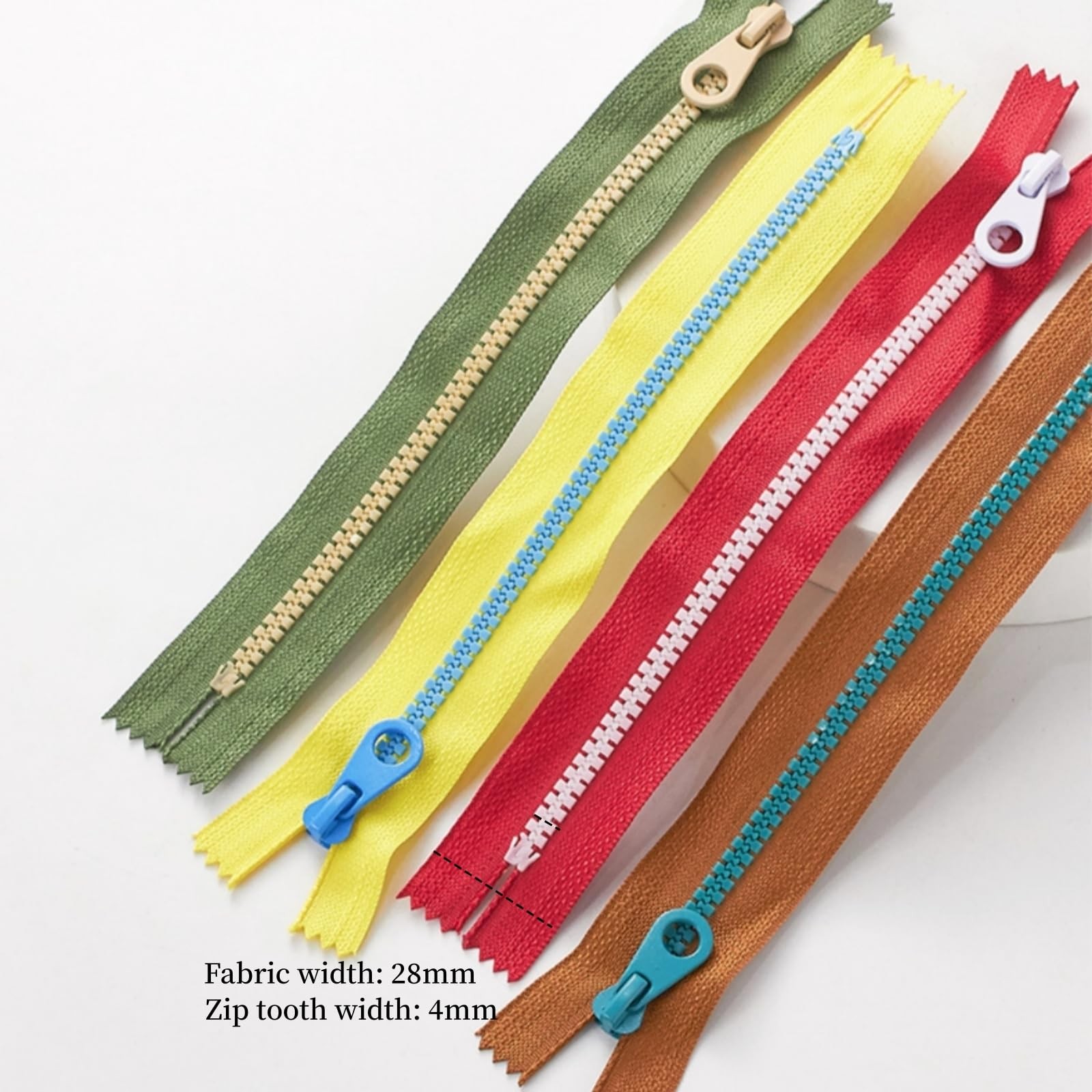 8 PCS 30cm 11.8in 5 Close-end Resin Plastic Zippers, 8 Colors, DIY Sewing Craft