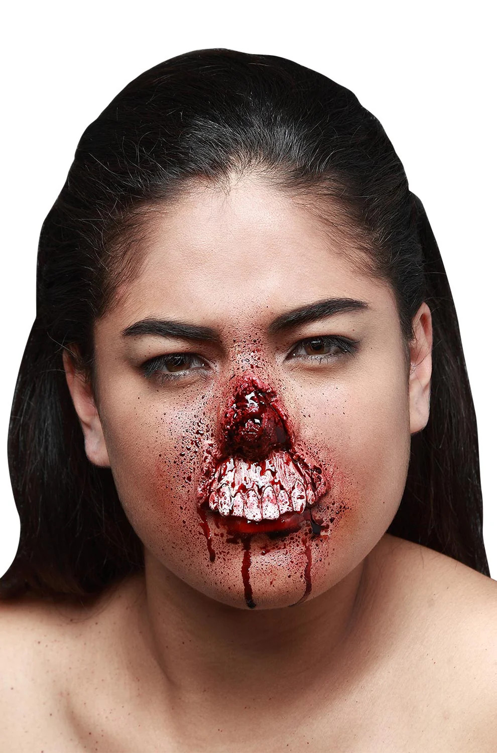 Brand New Zombie Chewed Nose Prosthetic Make Up Kit