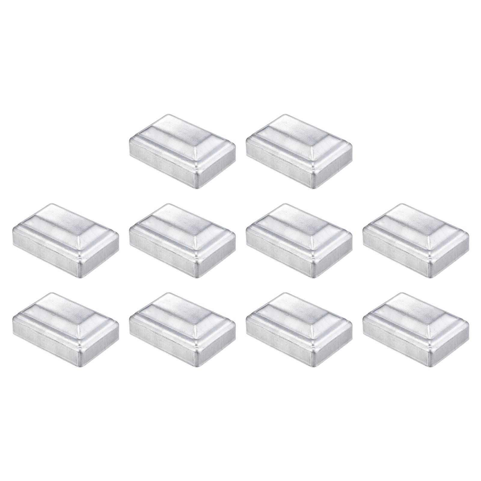 10Pcs Fence Post Cap, Galvanized Deck Post Caps Fit 2.4" x 1.6" Pipe, Silver