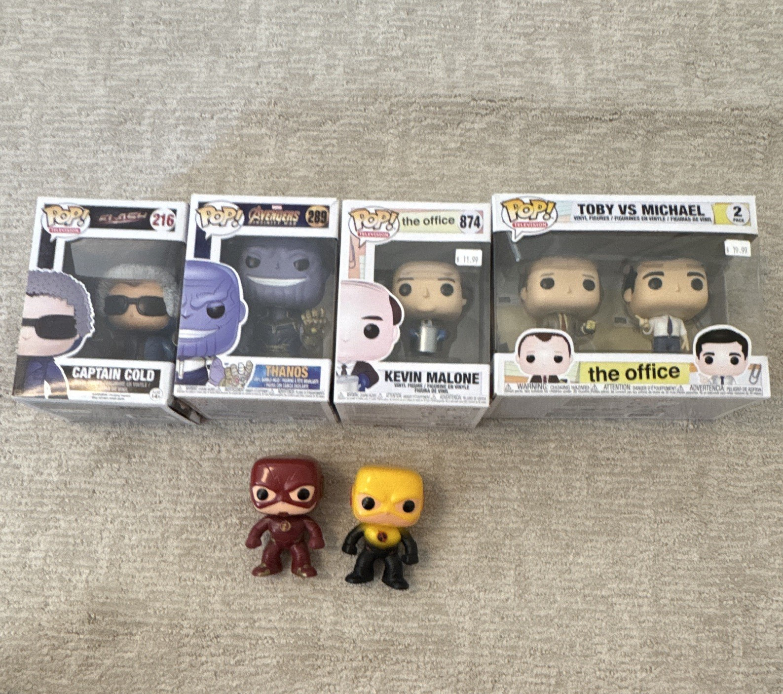 Funko Pop! Vinyl 6pc Lot from The Office, The Flash, and Thanos