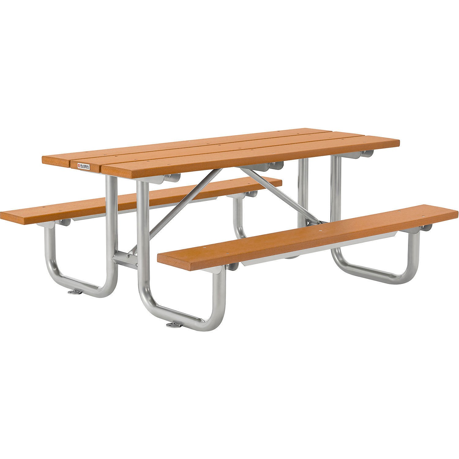 Global Industrial 6' Rectangular Outdoor Picnic Table Recycled Plastic with