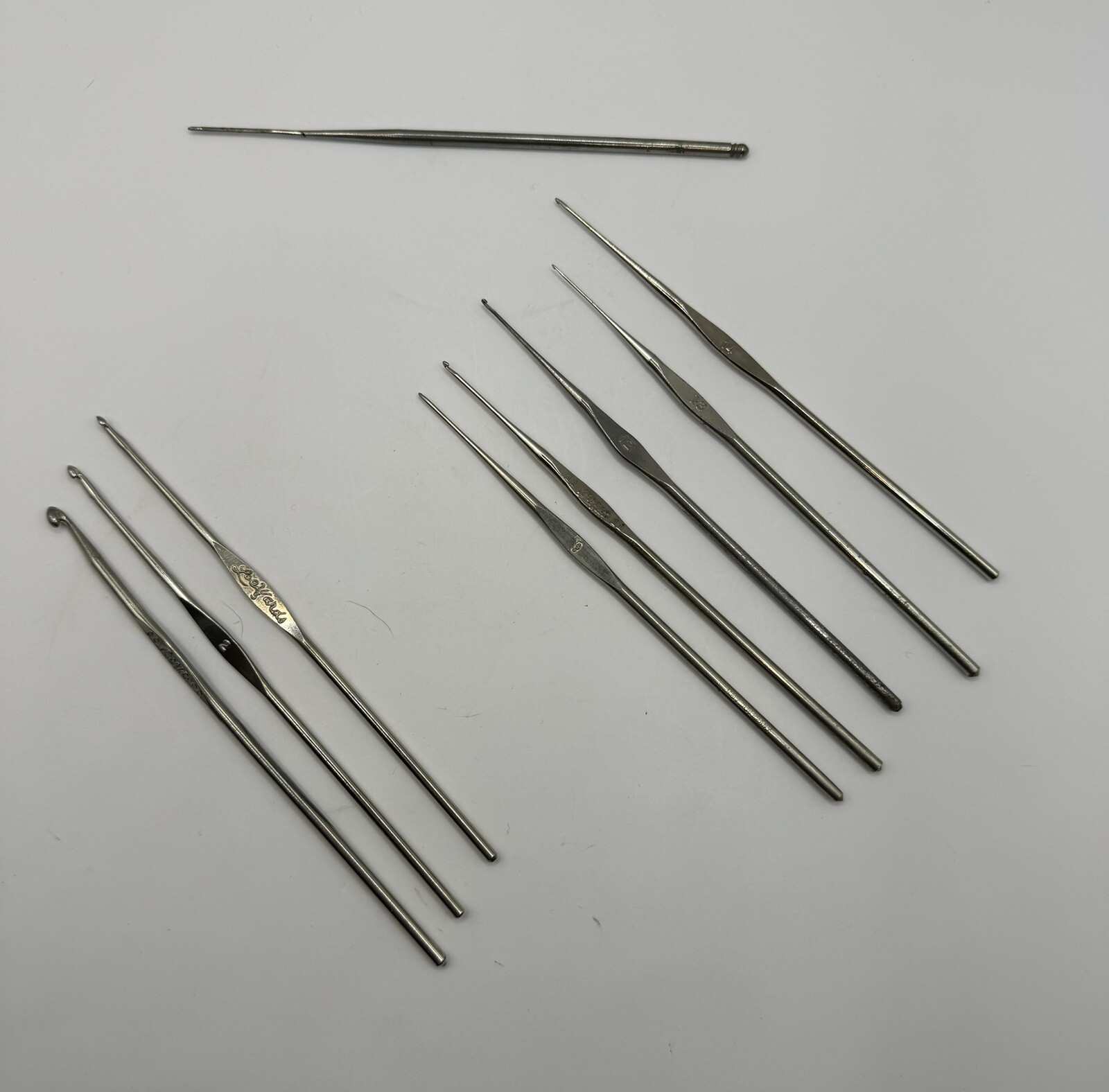 Lot of 9 Vintage Crochet Lace Tatting Hooks