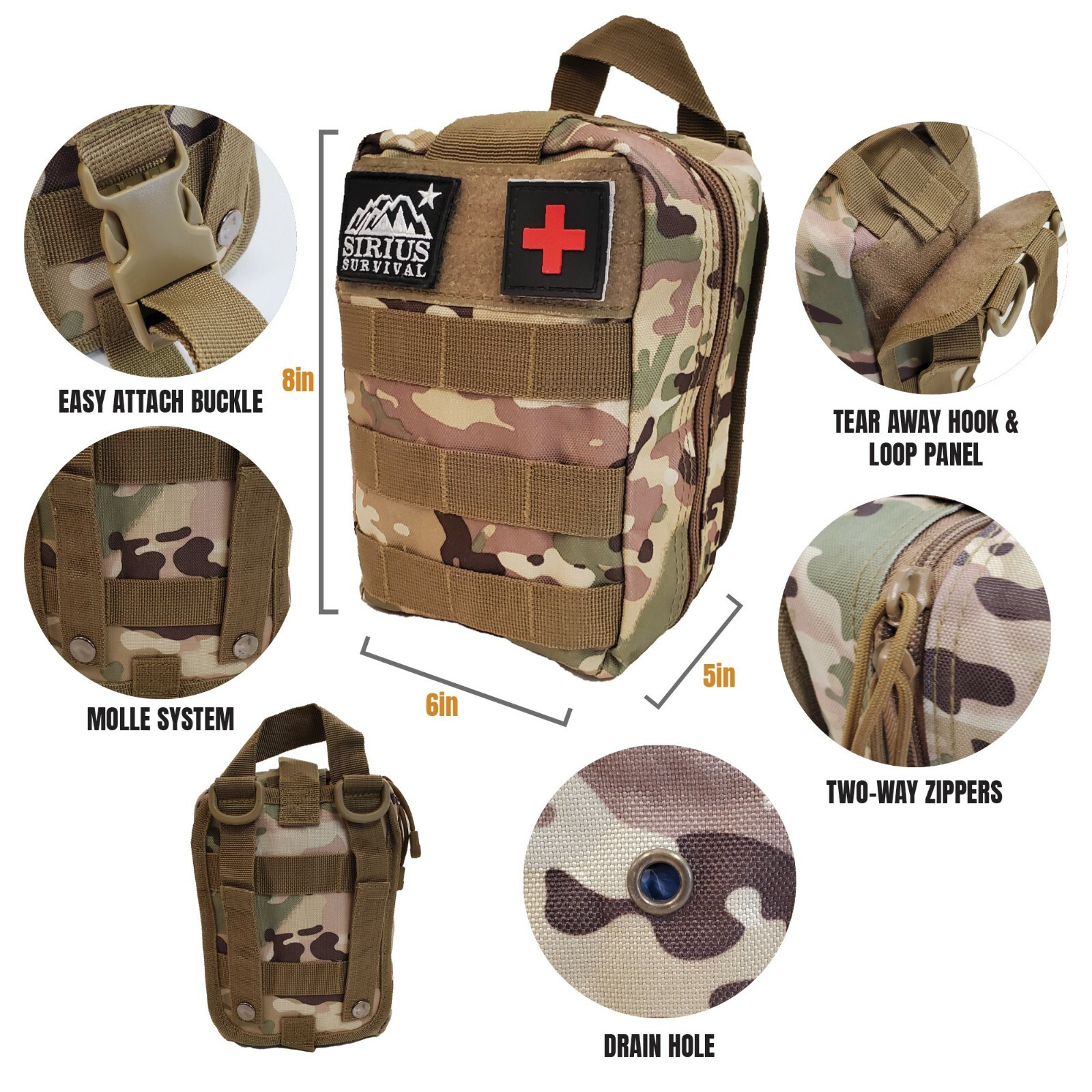 Premium 250 Piece Molle Survival & First Aid Kit