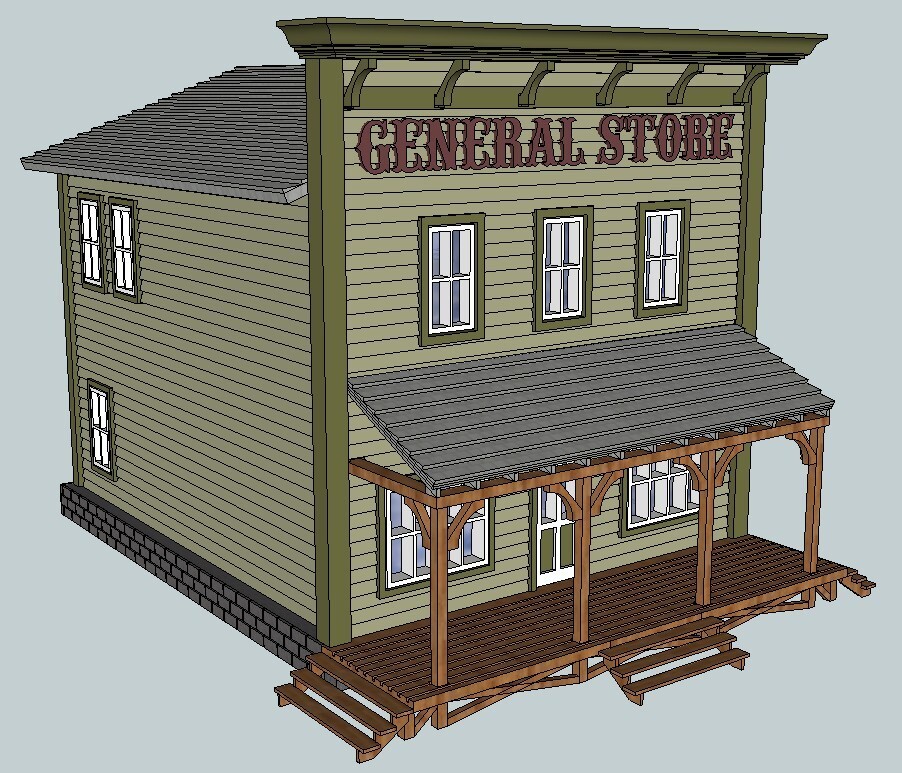 HO Scale General Store-Western Theme 1:87 Scale Kit