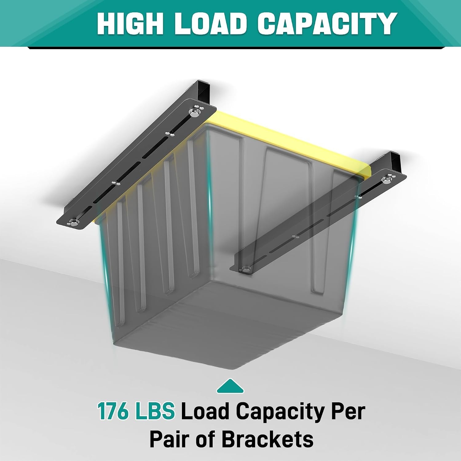 Heavy-Duty Ceiling Storage Rack System - Adjustable and Expandable 4-Bin Design