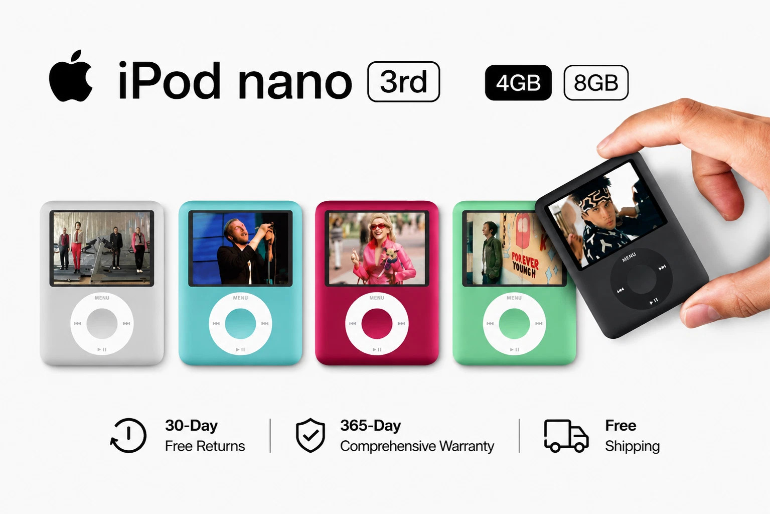 New Sealed Apple iPod Nano 3rd Gen 4GB 8GB All Colors Free Shipping