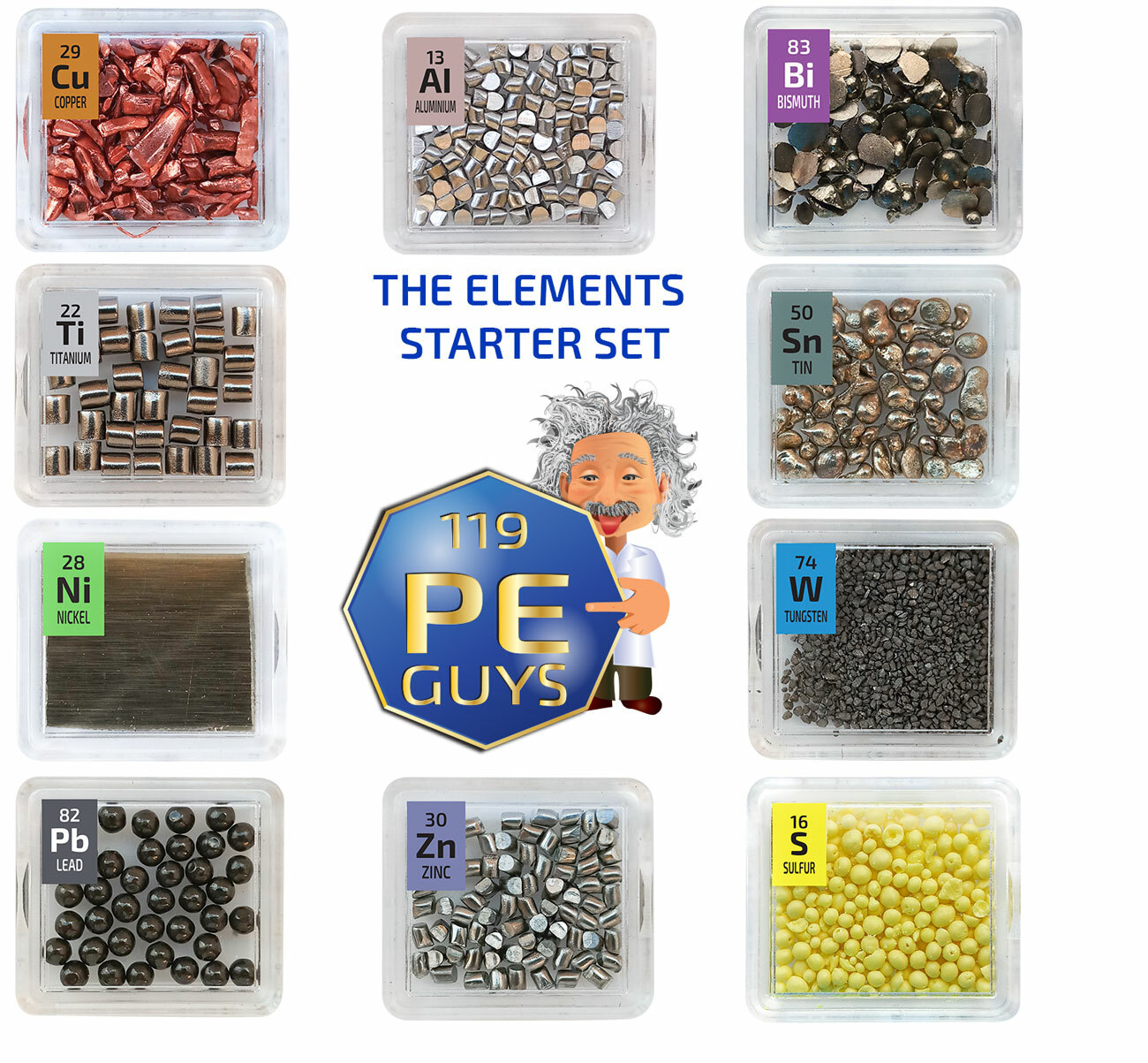 Elements Metal Starter Set 10 x Periodic Element Tiles Amazing Value High Purity