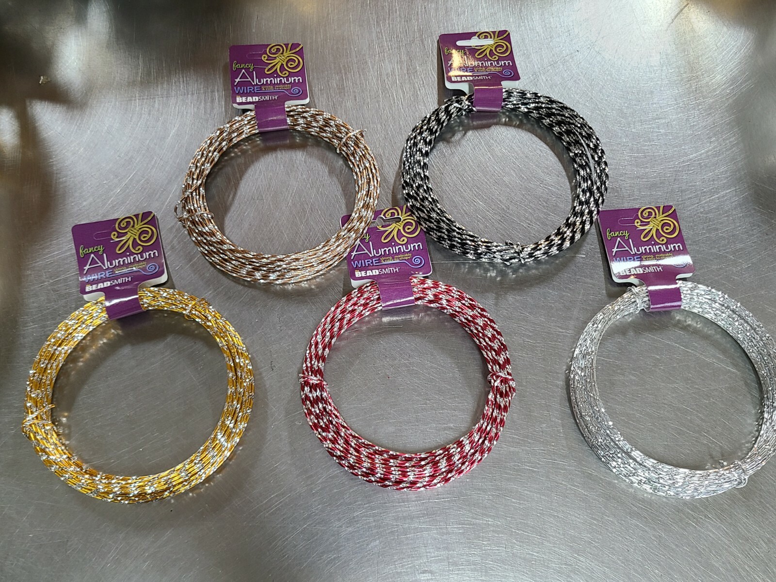 Beadsmith Fancy Aluminum Diamond Cut Wire - 39 feet - Variety of Colors