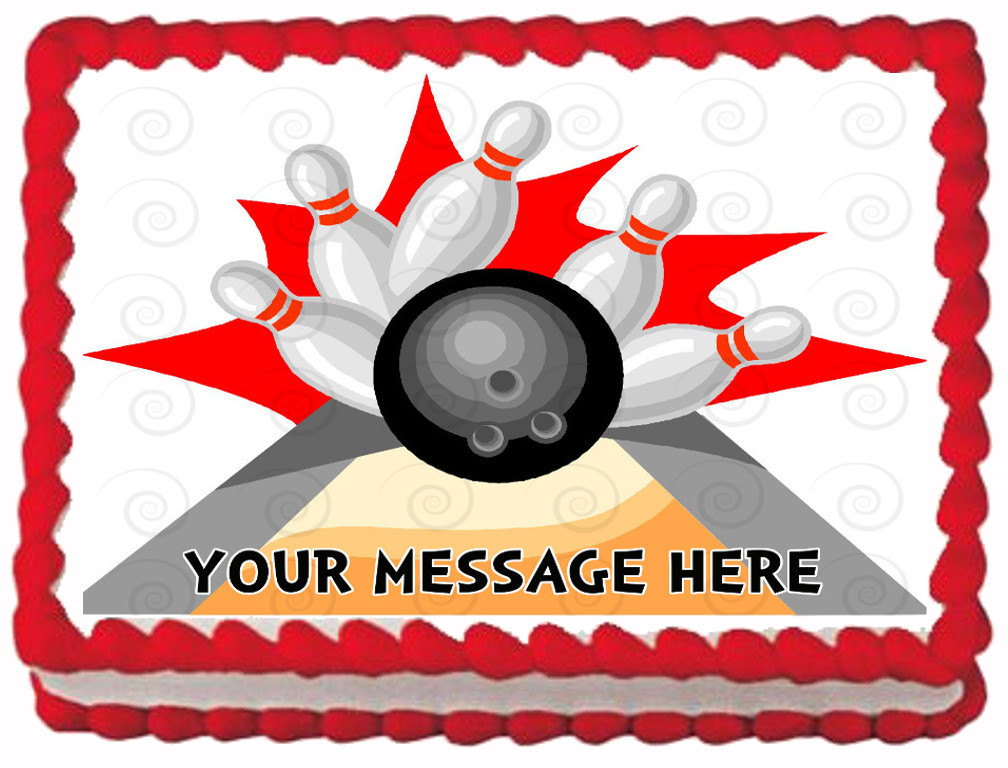 BOWLING STRIKE Image Edible Cake topper design