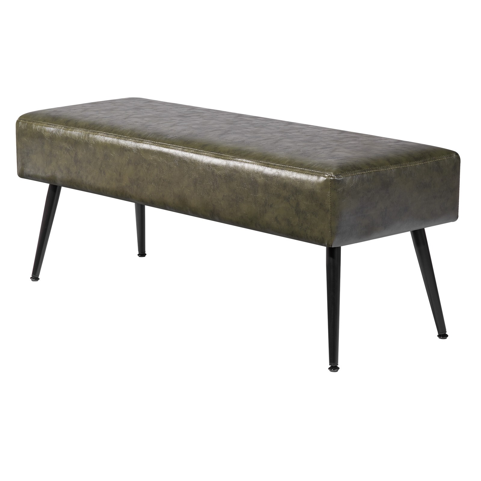 Uimoso Green PU Leather Bench with Metal Legs for Bedroom or Entryway