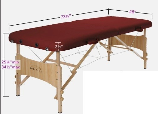 Basic Portable Folding Massage Table - Burgundy