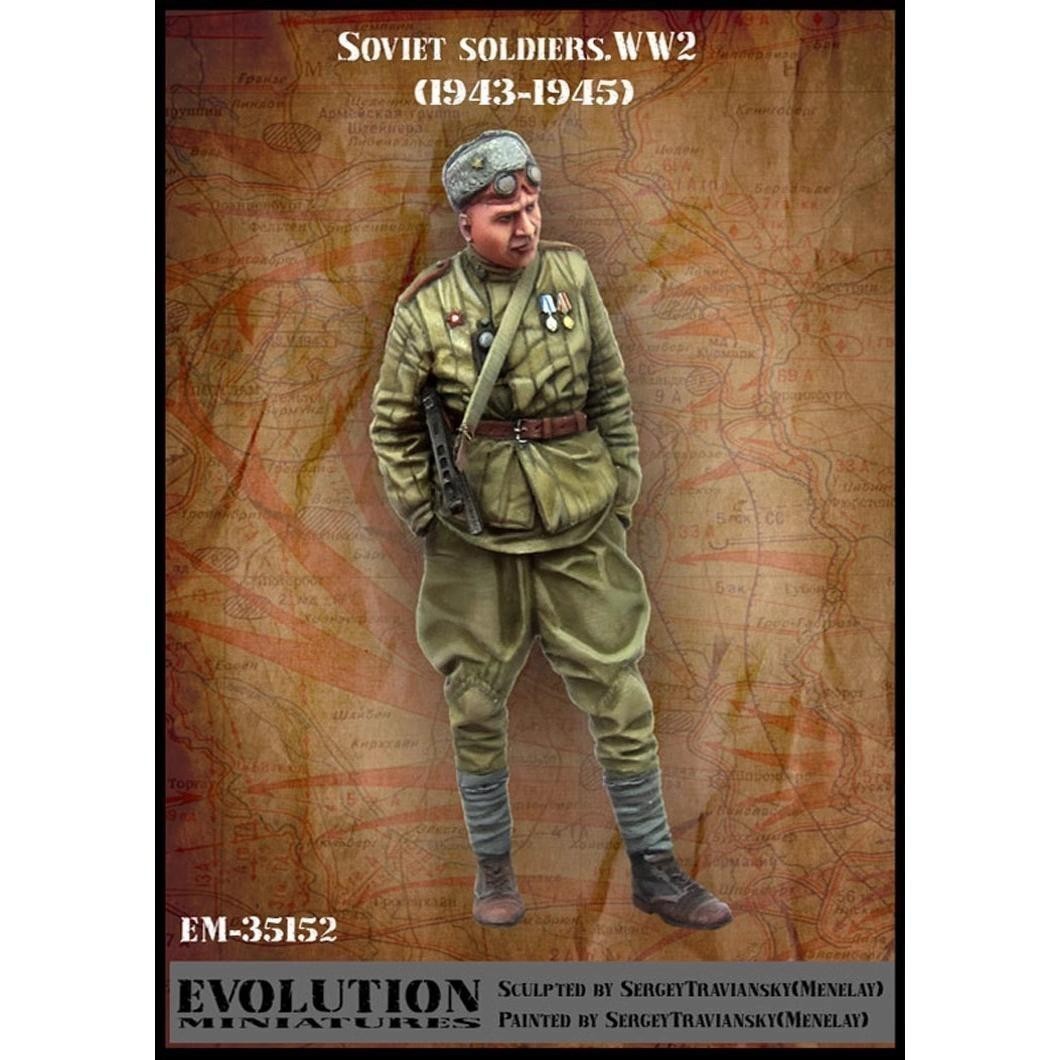 Unpainted 1/35 Resin Model World War II Soviet soldiers Military warfare 92#