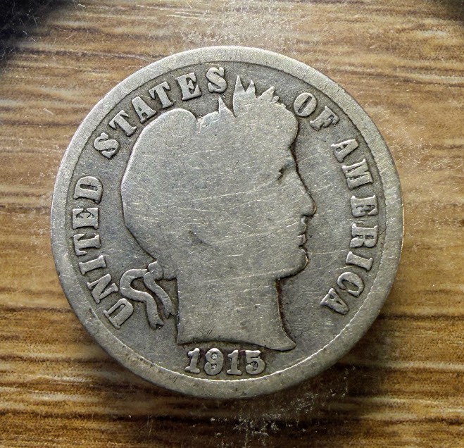 1915-P Barber Dime - Actual Silver Coin Shown - Free Shipping & Tracking INV259