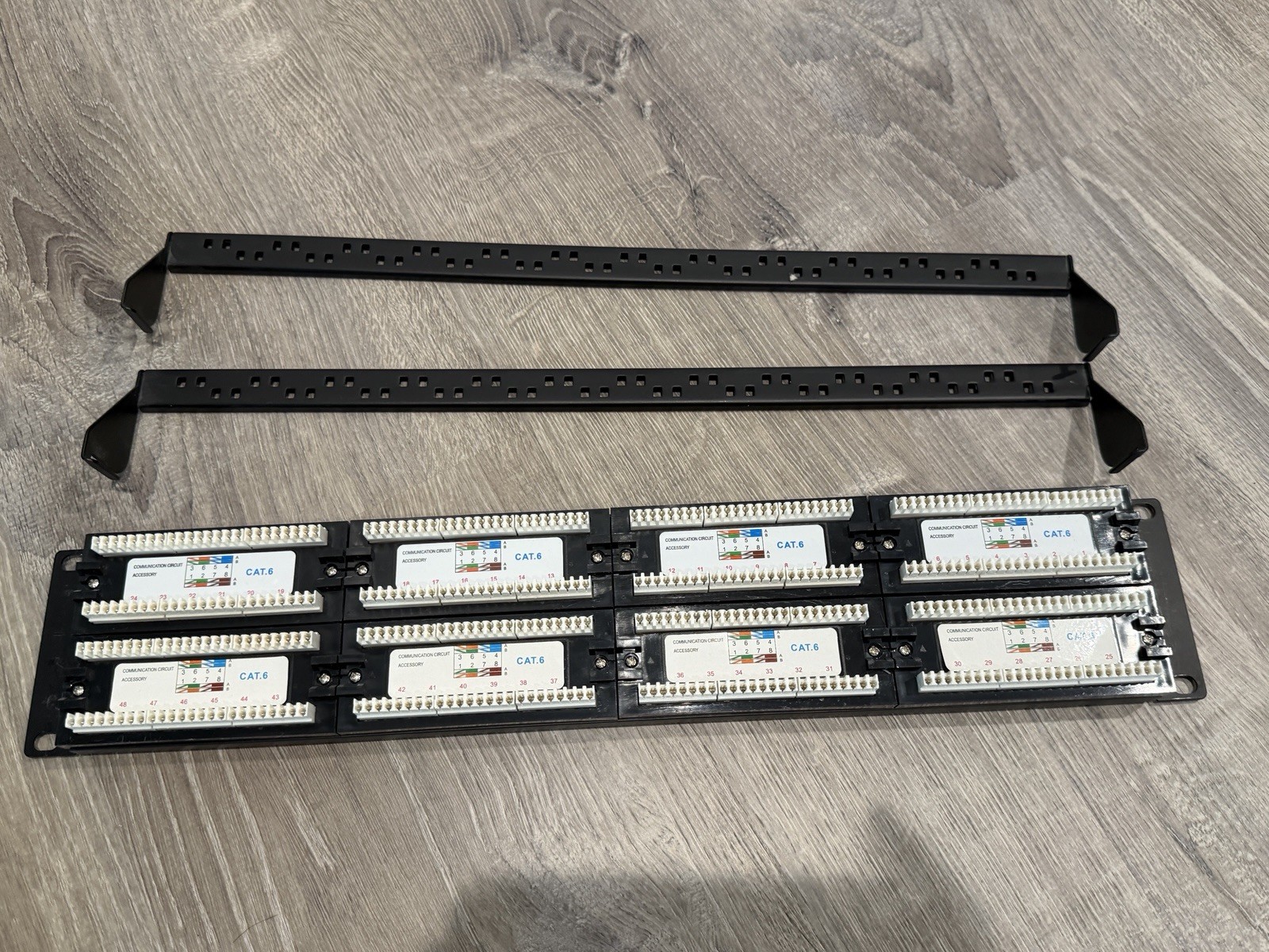 48 Port Cat6 Patch Panel, 10Gb Ethernet, 2U 19-Inch Rack or Wall Mount
