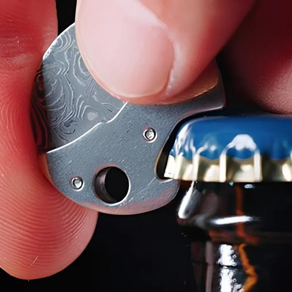 2-in-1 Foldable Bottle Opener , Mini Titanium Compact Bottle Opener & EDC Cutter