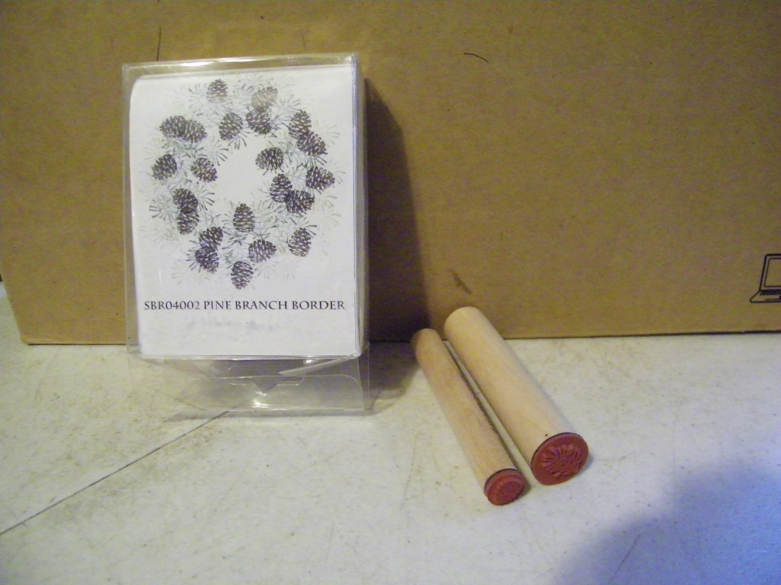 Pine Branch Rubber Stamp Tapestry Peg Stamps SBR04002 never inked