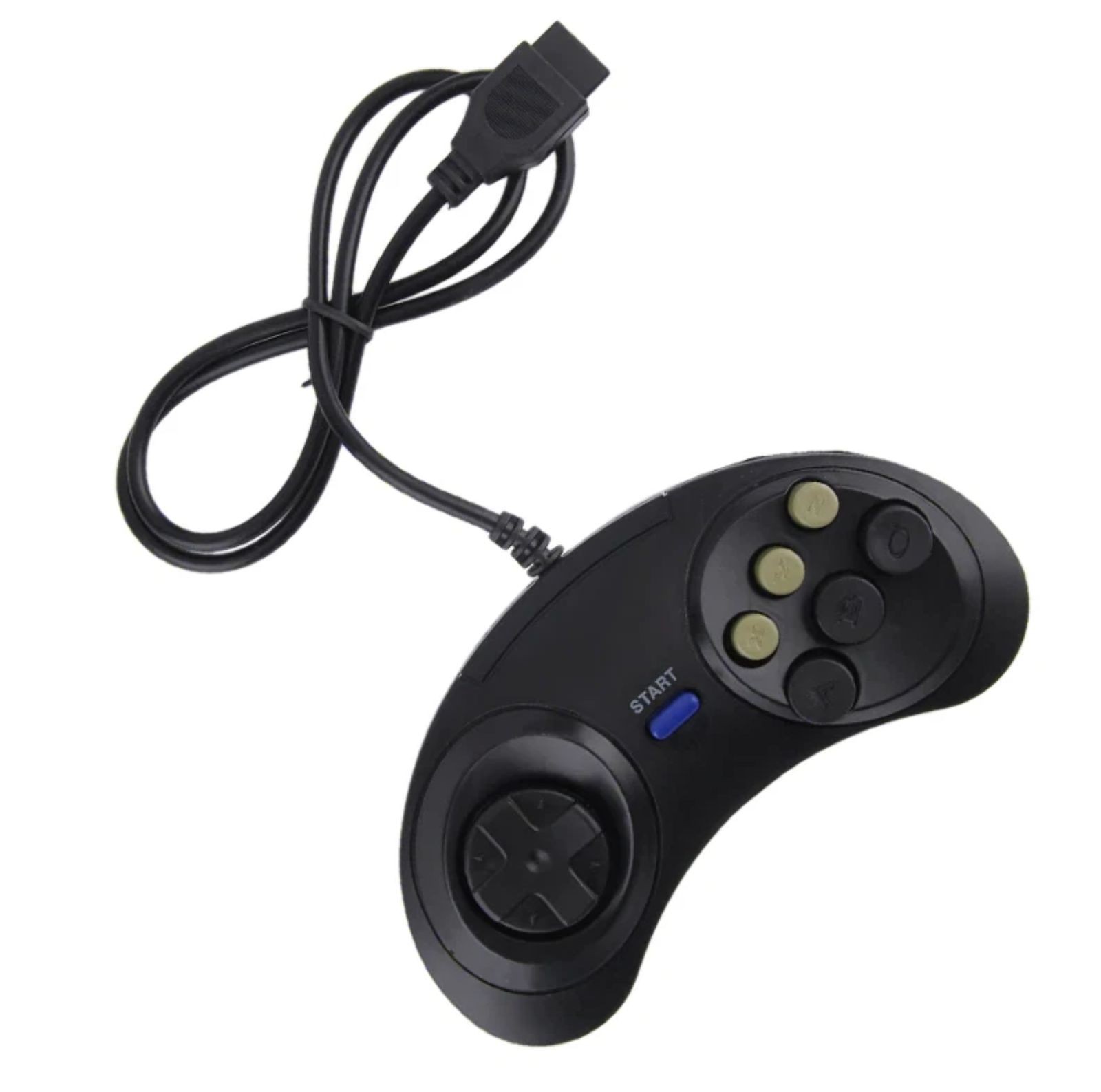 2Pcs 6 Button Game Pad Controller For SEGA Genesis Black Old School Classic New