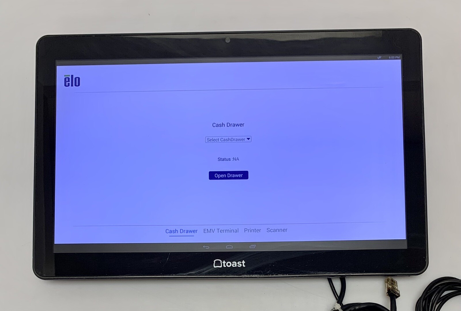 Elo msm8690 Touch Screen Tablet w/ Toast POS, Ethernet Cable & Power Adapter