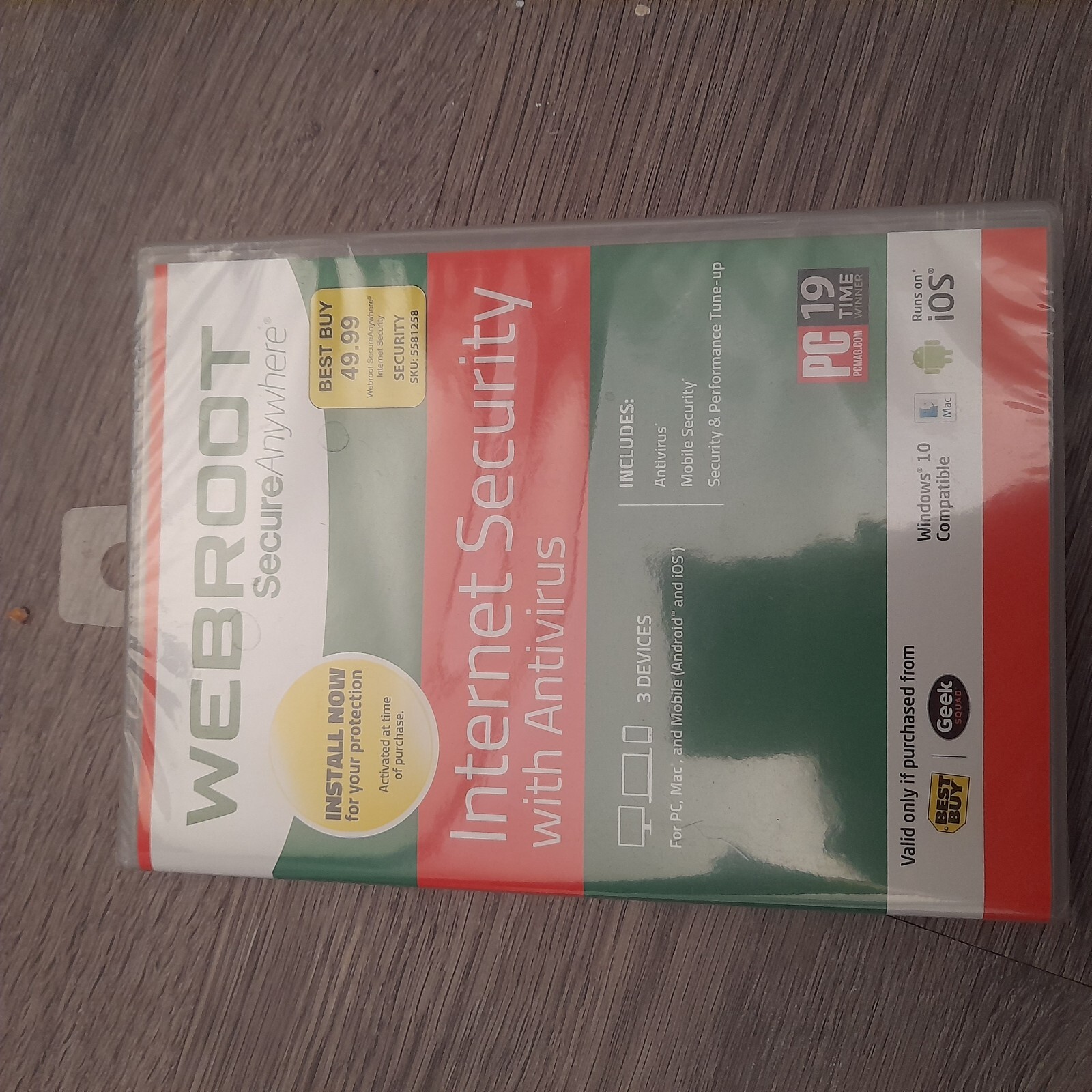 Webroot Internet Security with Antivirus 3 Devices PC, Mac, and Mobile Sealed 