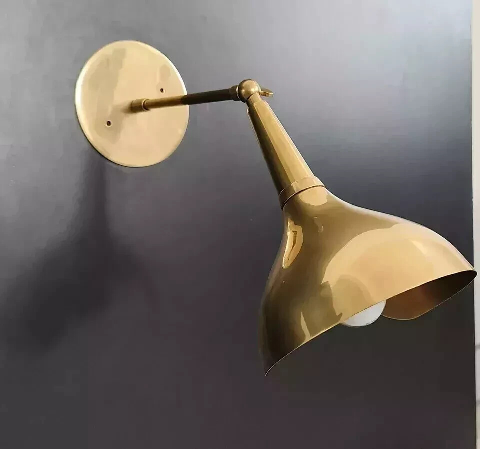 Italian Raw Brass Wall Lamp Stilnovo Rustic Wall Sconce Bedroom Wall Light Sconc