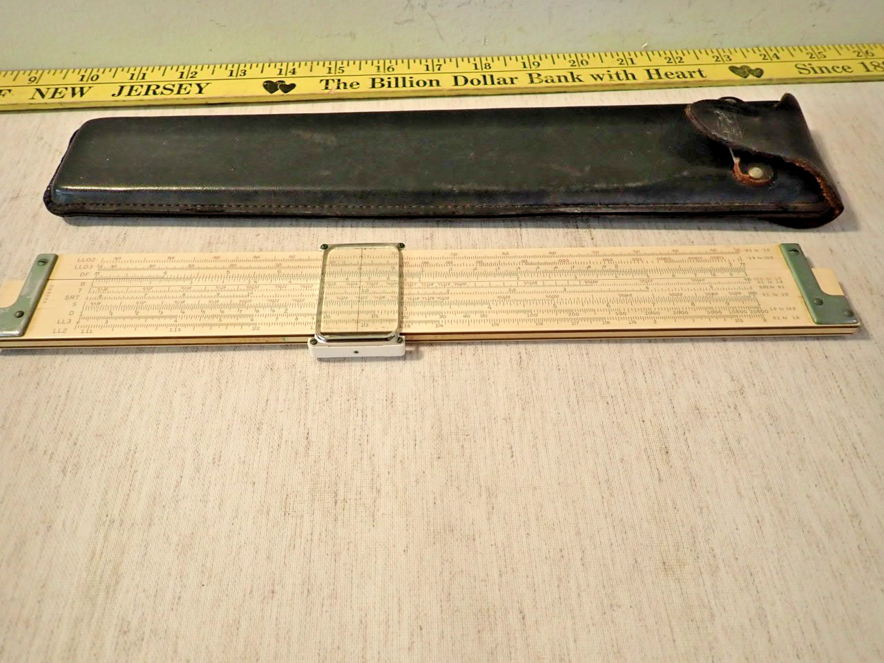 K-E Keuffel & Esser 4081-3 Log Log Duplex Decitrig Slide Rule c1947 Leather Case