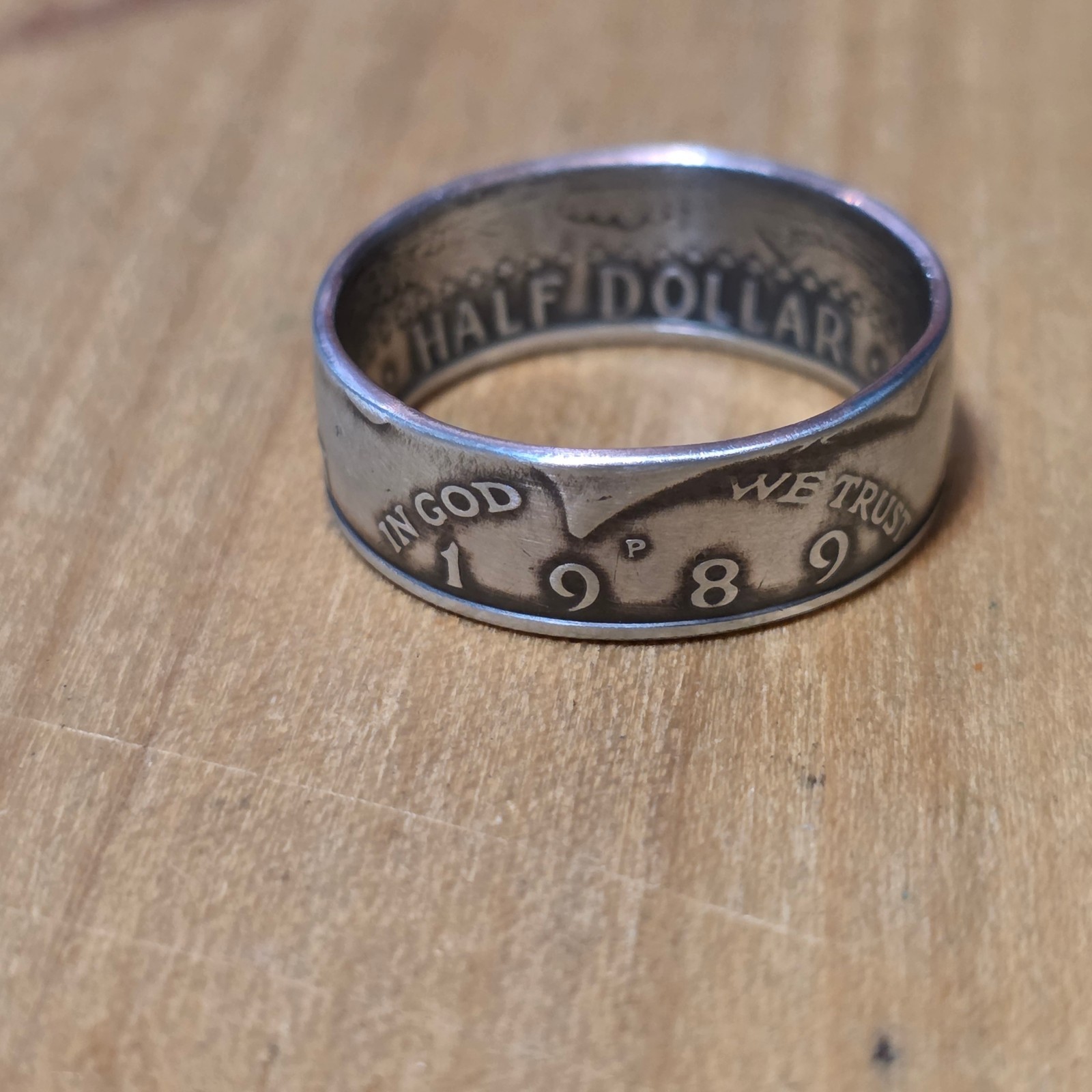 1988 Kennedy Half Dollars  size 12 coin ring  handmade mixed metals
