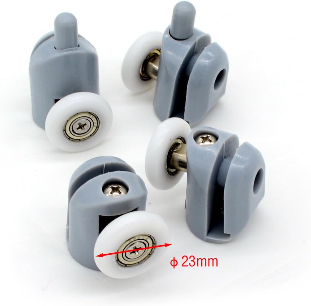 Shower Door Rollers Set, 8 Pack 23mm Wheels for DIY Replacement (4 Upper, 4 L...